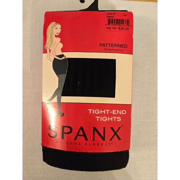 Spanx Patterned Tight-End Tights Size B NWT Black - Picture 1 of 4